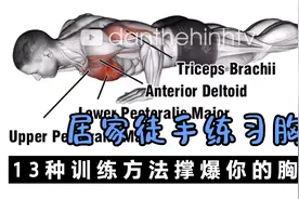 居家徒手，13种训练方法撑爆你的胸肌，不去健身房也可以健身视频封面