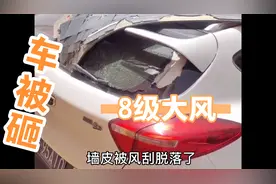 实拍山西8级大风，树被刮折车被砸坏，真危险，出行注意安全视频封面