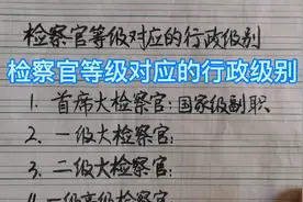 检察官等级对应的行政级别视频封面