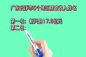 广东云浮市5个地区财政收入排名视频封面