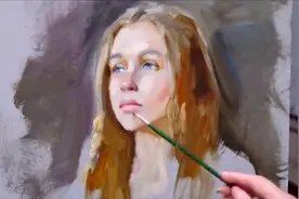 油画人物绘画过程，女孩肖像画画的太美啦视频封面