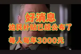 好消息边民补贴已经公布了，每人每年3000元，马上就能打卡了。视频封面