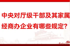 中央对领导干部及其家属经商办企业有哪些规定？视频封面