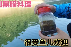 首次尝试用黑暗料理钓鱼，下竿直接大弯弓，原来鱼也喜欢吃这个！视频封面