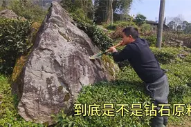 几千年的石头上发现白色晶体 80岁老人说是没成型的钻石或者玉石视频封面