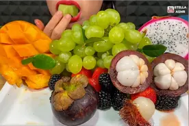 【【Stella 】吃播 水果大餐 山竹&火龙果&芒果&桑葚&猕猴桃】视频封面