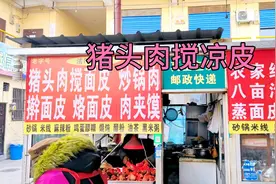 在宝鸡市扶风县城，吃当地特色猪头肉面皮，住宿带暖气晚上逛夜市视频封面