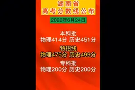 湖南省高考分数线公布视频封面