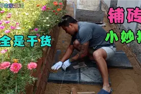 农村小伙改造小院，新手铺砖小妙招 ，满满的干货视频封面