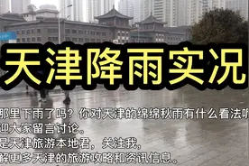 天津今天又下雨了，持续降雨降温，大风来袭，路上有积水视频封面