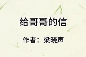 散文诵读《给哥哥的信》作者梁晓声视频封面