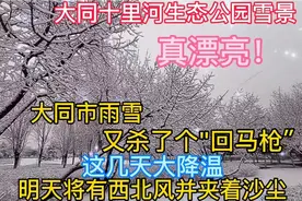 大同雨雪又杀了个回马枪 明天大降温并拌有沙尘大风天气 做好防护视频封面