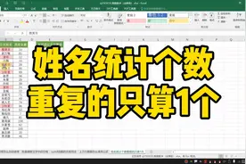 姓名统计个数，重复的怎么只算1个？视频封面