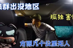 小伙自驾到内蒙古边境，深夜睡在废弃景区，怕有狼躲车里不敢动了视频封面