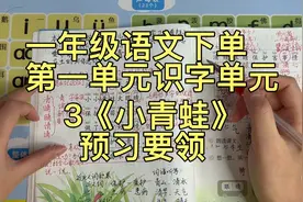 课文《小青蛙》的预习要领。重点把握本节课中的形声字的特点。视频封面