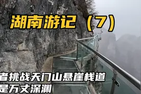 恐高者挑战天门山悬崖栈道，一侧紧贴陡崖，另一侧就是万丈深渊视频封面