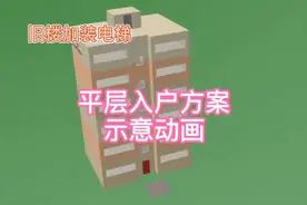 老旧小区加装电梯平层入户方式动画展示。视频封面