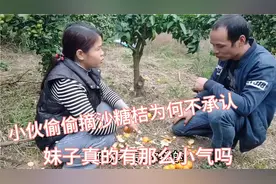 小伙偷偷摘广西妹的沙糖桔，被发现了还说是别人摘的，真搞笑视频封面