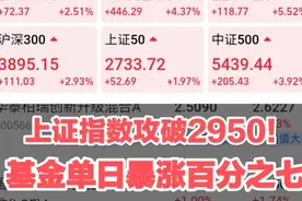 上证指数攻破2950点 基金单日暴涨超过百分之7！视频封面