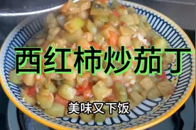 我家做的西红柿炒茄丁，就饭吃太香了，想吃的请跟着我一起做视频封面