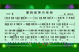 动态有声简谱，《爱的世界只有你》。视频封面