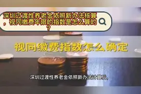 深圳过渡性养老金依照新办法核算，视同缴费年限的指数怎么定的？