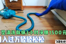 家电清洗:床垫清洗除螨3小时1500元，轻松月入过万，操作步骤分享视频封面