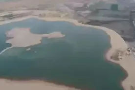 兵团102团五连人工沙湖全景！视频封面
