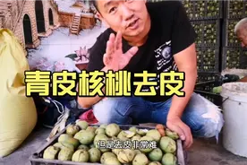 青皮核桃好吃皮难去，农村小伙用这种土方法轻松去皮，干净又快捷视频封面