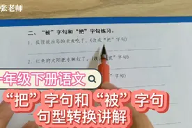 一年级下册语文，“把”字句“被”字句转换讲解，一个方法全做对视频封面