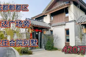 成都郫都区万达广场旁！农庄合院别墅，带420平花园，420米