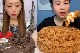 奶油蛋糕，全部吃完，看着就过瘾视频封面