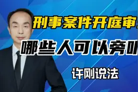 刑事案件开庭审理，哪些人可以旁听？视频封面