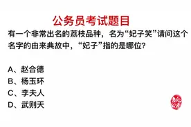 公务员考试，荔枝品种妃子笑的由来，妃子指的是谁？视频封面