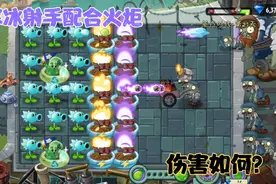 植物大战僵尸2：寒冰射手配合火炬树桩的紫火伤害如何呢？