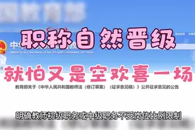 《教师法》修订，职称根据年限自然晋级，就怕很多教师空欢喜一场视频封面
