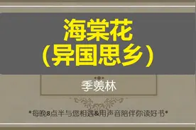 好文朗诵：季羡林《海棠花》一顿海棠花是否激起你思念家乡呢？视频封面