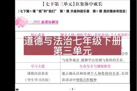 初中道德与法治七年级下册第三单元复习总结视频封面
