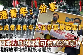 香港青年：分享香港社會問卷調查受訪七成市民，參加入伍解放軍！视频封面