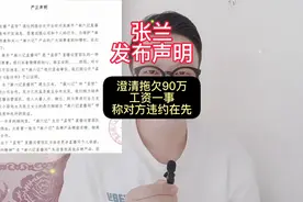 张兰发布声明澄清拖欠90万工资一事，称对方违约在先视频封面