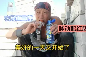 九点多钟农民工三郎又要吃了 脉动配红肠 喝完吃饱有劲干活视频封面