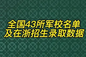 全国43所军校名单及在浙江招生录取数据！视频封面