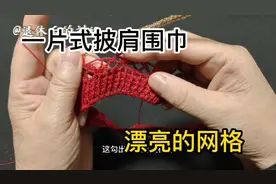潇洒漂亮的一片式披肩围巾，网格的钩织方法，零基础可以钩的披肩视频封面