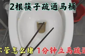 2根筷子疏通马桶，不管怎么堵，1分钟立马疏通，再不用花钱请师傅视频封面