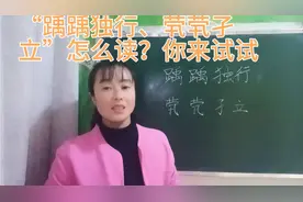 “踽踽独行”常常被人读作“禹禹独行”，“茕茕孑立”却不会读视频封面