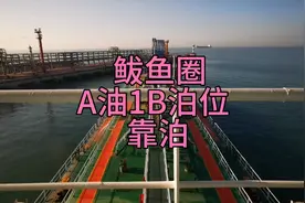 12000吨油船重载靠泊过程，吃水8.8米，见习船长无拖引靠泊。视频封面