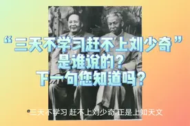 “三天不学习赶不上刘少奇”的下一句是什么视频封面