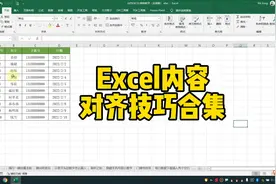 Excel内容对齐技巧合集视频封面