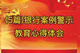 (5篇)银行案例警示教育心得体会视频封面