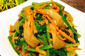 菠菜拌平菇简单好吃的家常做法，清爽可口低脂美味，多吃也不长肉视频封面
